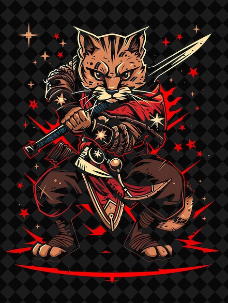 PSD a tiger with a sword and a sword