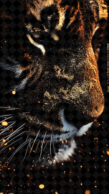 PSD tigers eye dust streak effect with a brown streak and tigers magic neon color on dark background