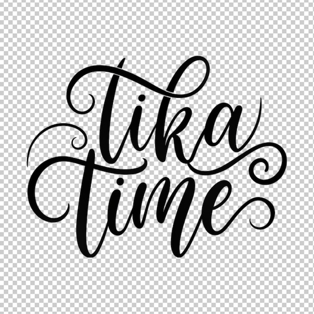 PSD tika time calligraphy on transparent background