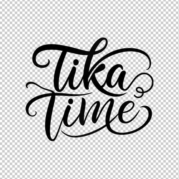 PSD tika time calligraphy on transparent background