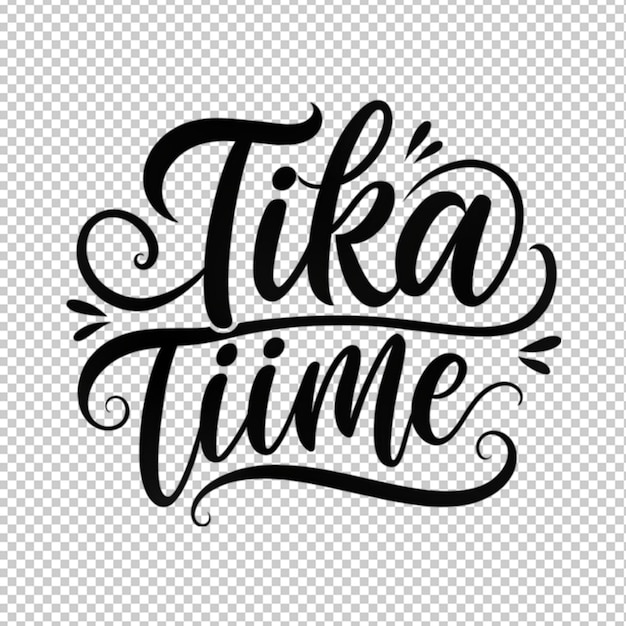 PSD tika time calligraphy on transparent background