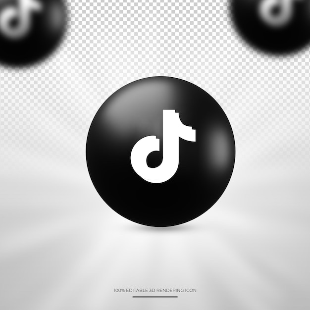 Tiktok 3d rendering social media icon