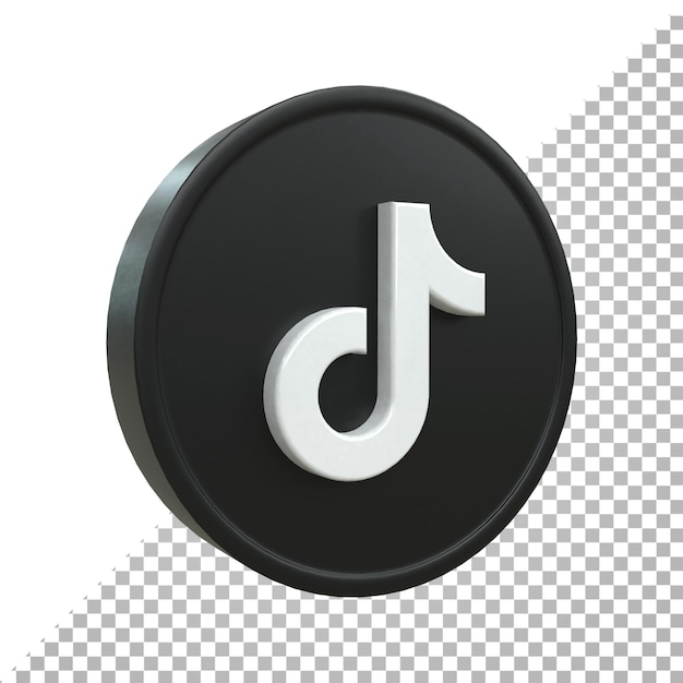 TikTok 3d Social Media icon Colorful glossy 3d icon concept 3d rendering for composition