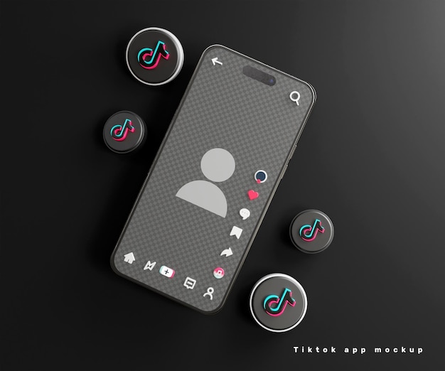 tiktok application mockup or tiktok profile mockup