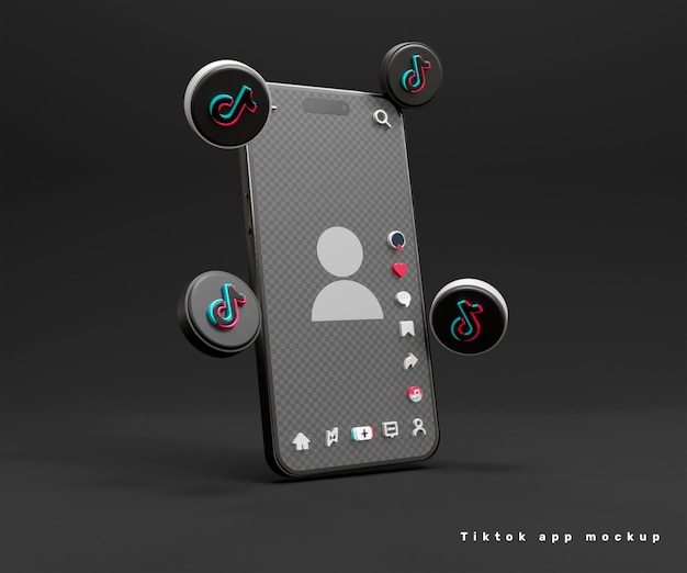 PSD tiktok application mockup or tiktok profile mockup