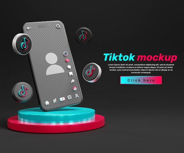 tiktok application mockup or tiktok profile mockup