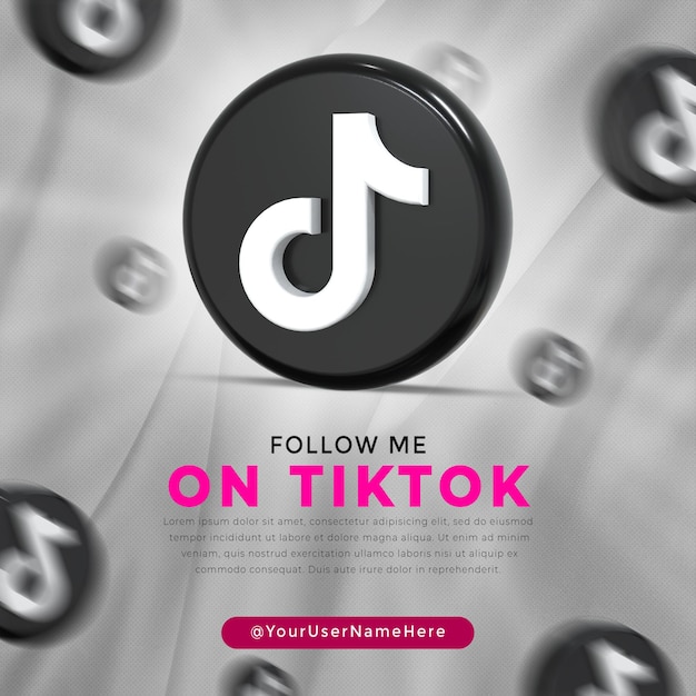 TikTok glossy logo and social media  Post Template