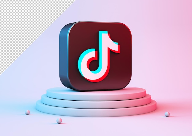 Tiktok Icon Mockup on a podium