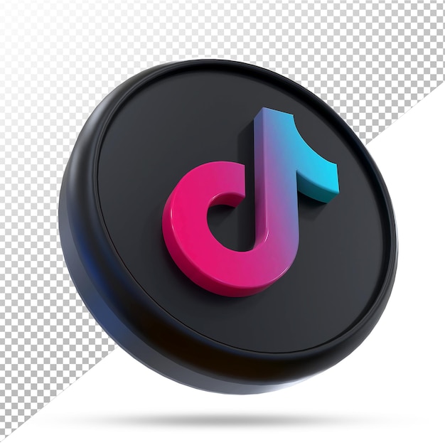 Tiktok icon social media 3d black styles