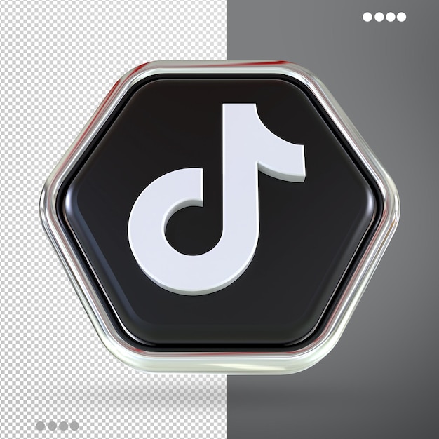 Tiktok icon social media concept 3d render