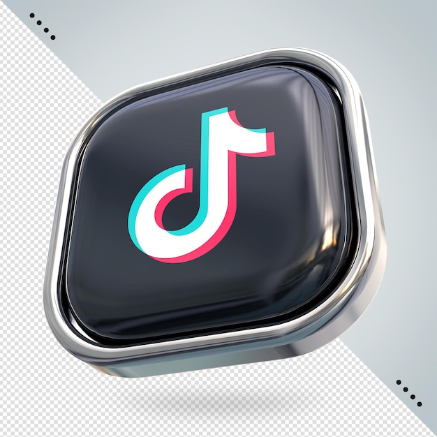 Tiktok logo social media 3d render styles