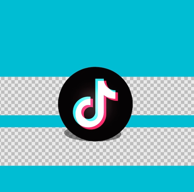 TikTok logo with shadow effect