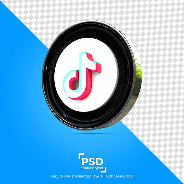 TikTok Right view application transparency background and metal outline