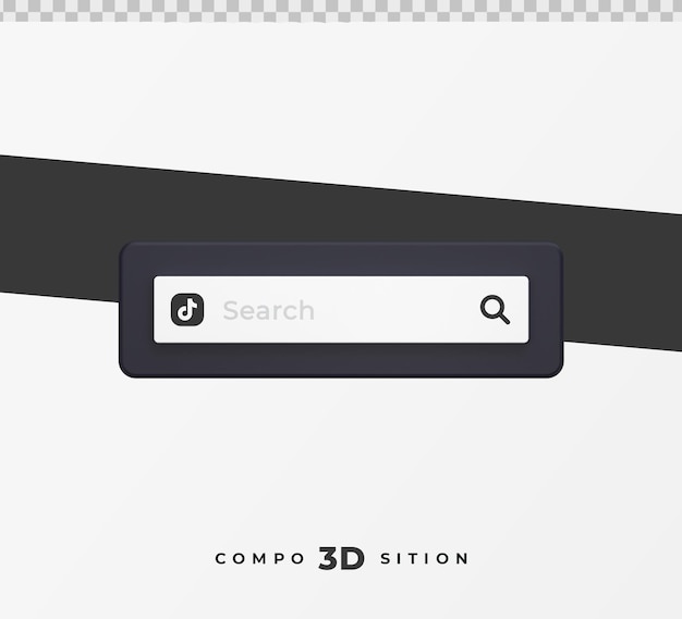 Tiktok search bar 3d rendering