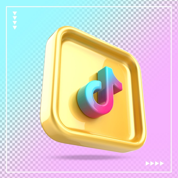 Tiktok social media icon 3d