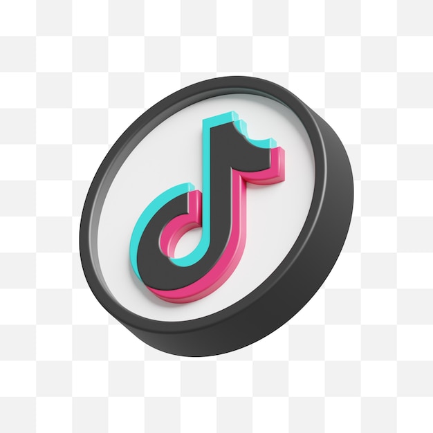 PSD tiktok social media icon 3d