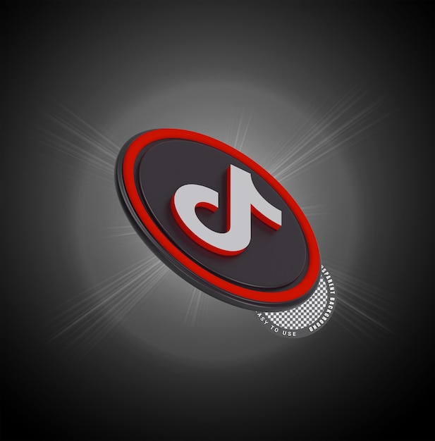 PSD tiktok social media icon isolated