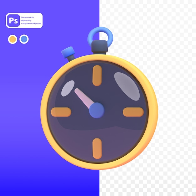 Time in 3d render for graphic asset web presentation or other