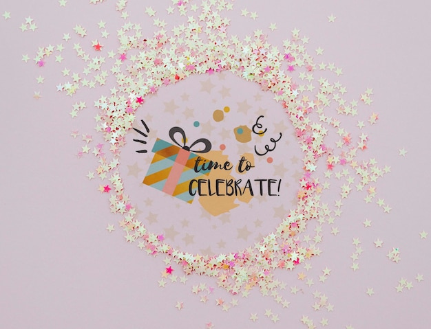 Time to celebrate confetti frame