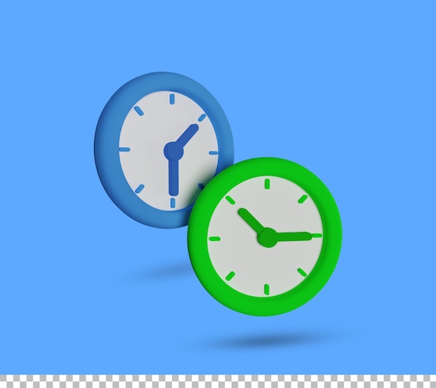 Time clock icon 3d illustration