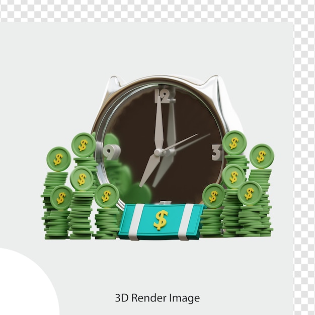 time investment make money 3d illustration