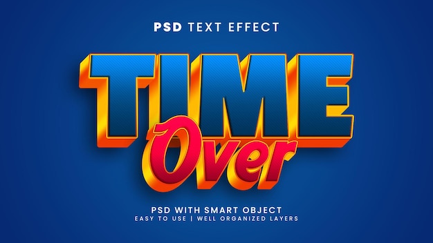 Time over text effect psd editable template