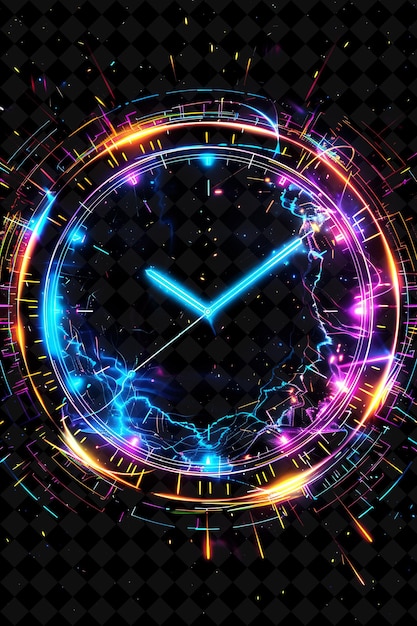 Time Travel Arcane Frame With Swirling Temporal Vortex Aroun Neon Color Frame Y2K Collection