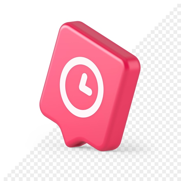 Timer countdown deadline control button time management watch web app design 3d speech bubble icon