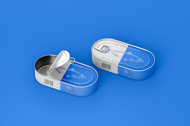 Tin container mock-up design for products