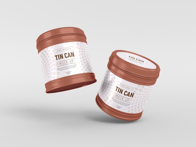 Tin jar packaging Mockup