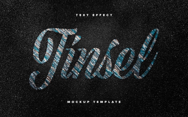 Tinsel Text Effect Mockup