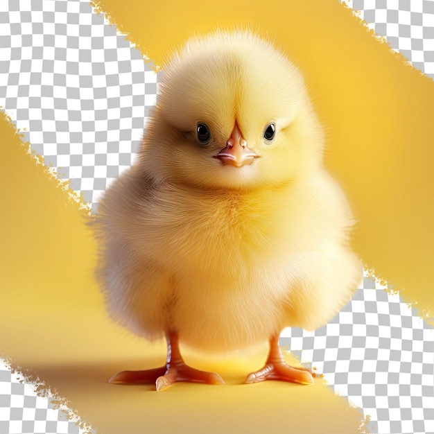 Tiny adorable chick isolated on transparent background