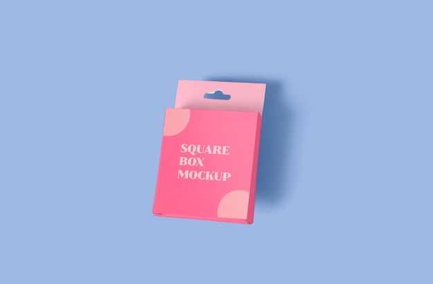 tiny square box packaging mockup