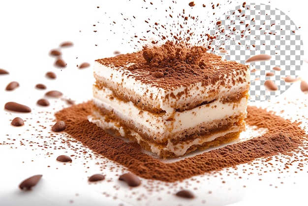 Tiramisu Tempest A Tiramisu Dessert with a Tempest of Flavor on Transparent Background