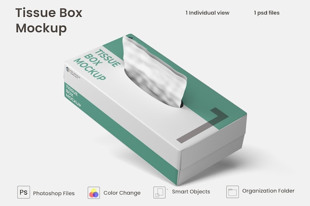 Tissue box packaging mockup Premium Psd