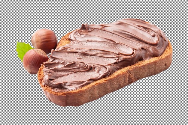 PSD toast with chocolate paste with filbert nuts