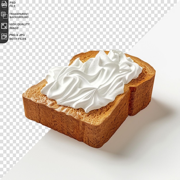 PSD a toast with cream cheese on it and a box of whipped cream