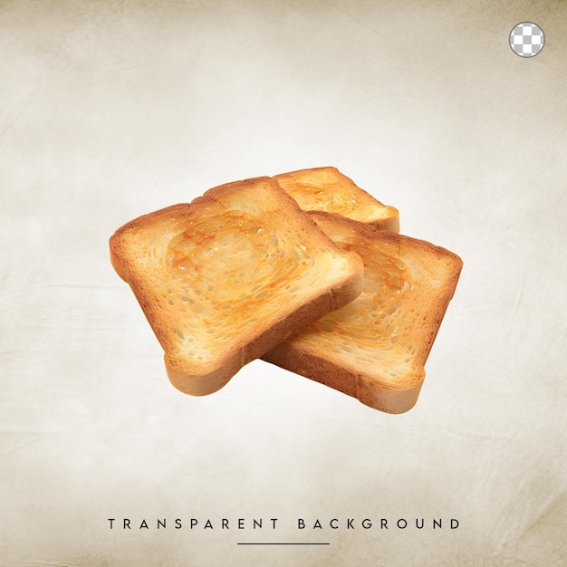 PSD toasted bread slices isolated on transparent background