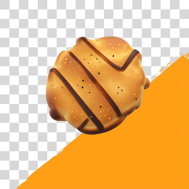 toasted bread with chocolate filling inside on png Transparent Background