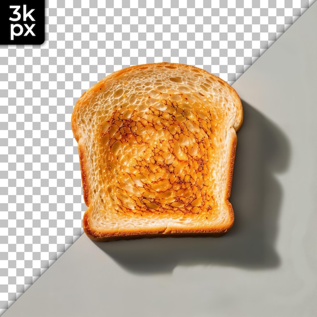 PSD a toasted slice of bread with the bottom half of a toasted bread