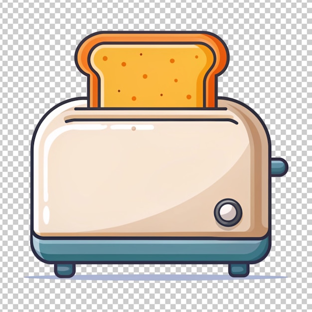 PSD toaster and bread cartoon transparent background