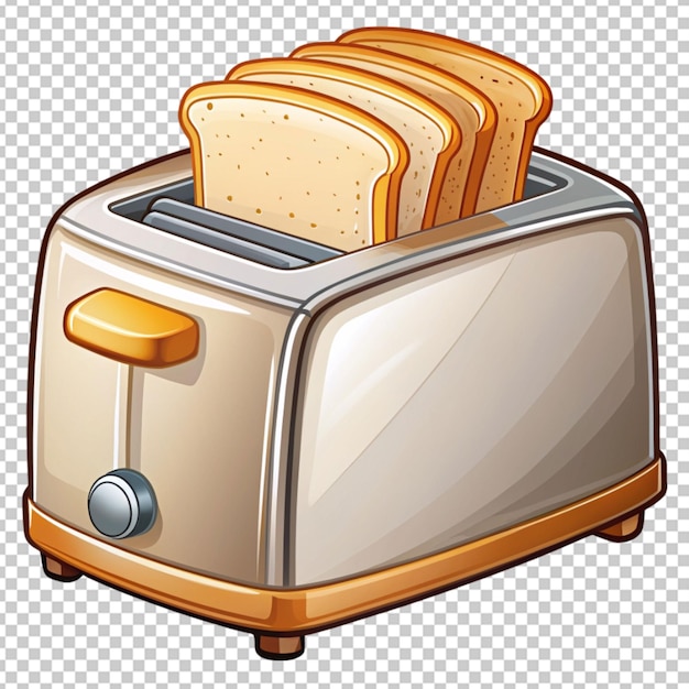 PSD toaster and bread cartoon transparent background