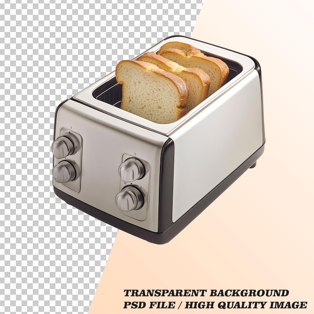 PSD toaster isolated on transparent background psd file