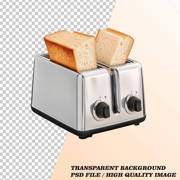 PSD toaster isolated on transparent background psd file