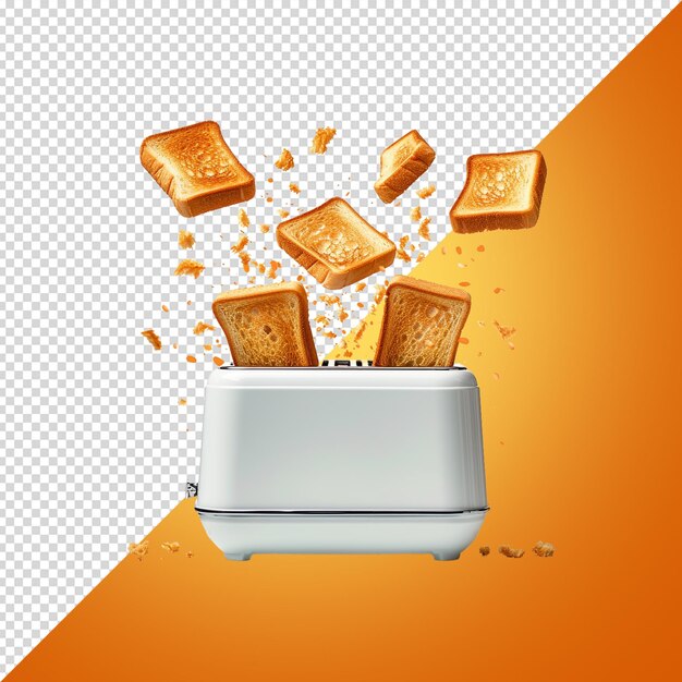 a toaster with a picture of gold bars on it and a white background with a red and orange background