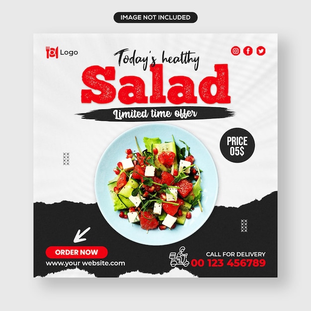 Today's delicious salad social media Instagram post design