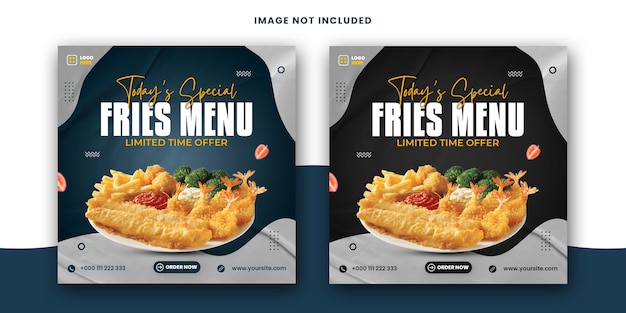 Today's Special Fries Menu Social Media Instagram Post Template