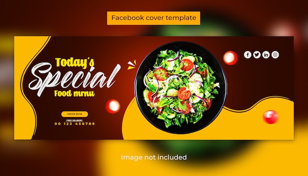 Todays special healthy food sale social media facebook cover template