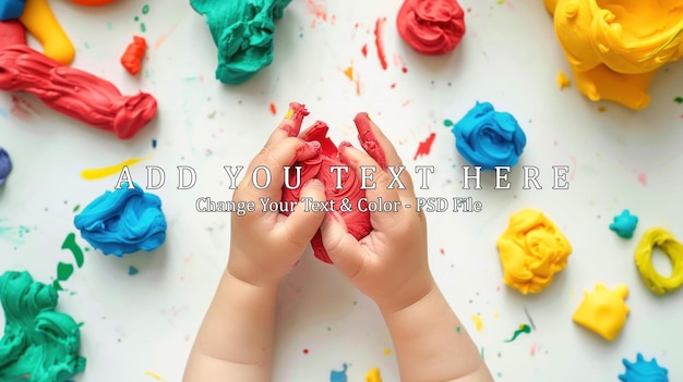 PSD toddler playing with playdough