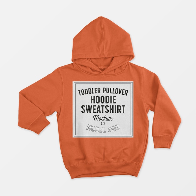 Toddler pullover hoodie sweatshirt mockup